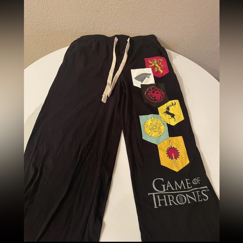 Game Of Thrones Men's Size Small Black Pajama Lounge Pants With Pockets HBO